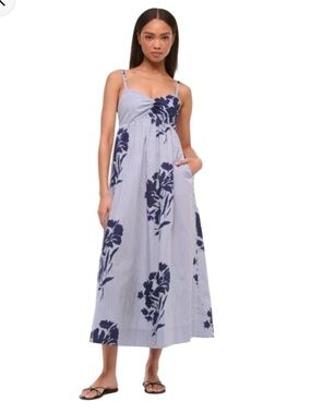 NWT Abercrombie & Fitch Sweetheart Babydoll Maxi Dress Floral